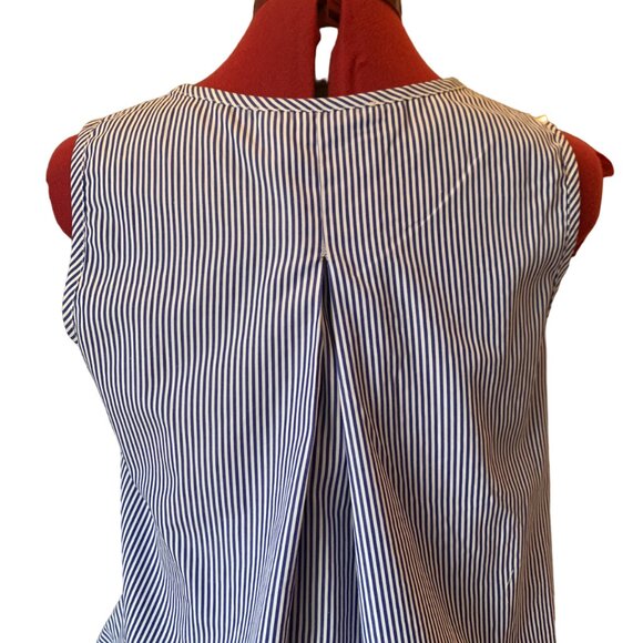 ENGLISH FACTORY - 2 pcs layered sweater  Gray knit Peplum blue white under Small - Picture 3 of 11